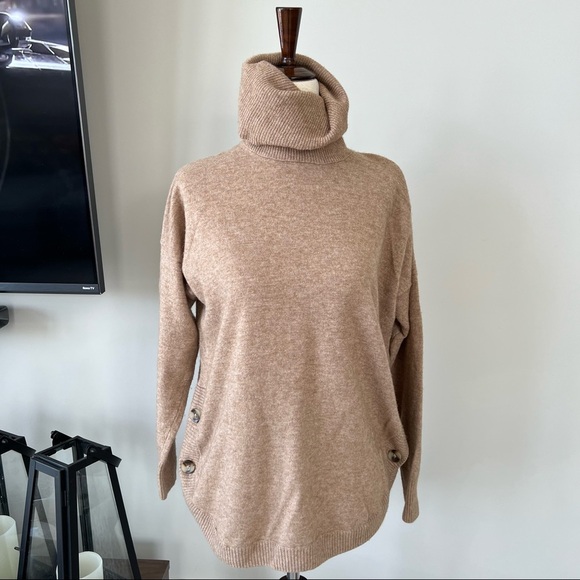 Like New! Madewell Crestland Side-Button Turtleneck Tunic Sweater - Picture 5 of 8